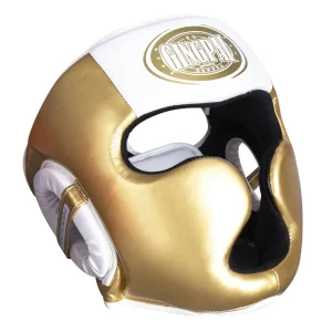1-Casque-MMA-dore-et-blanc-Gingpai-image-principale.webpv1724678841 Casque MMA doré et blanc Gingpai