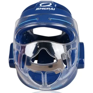 Casque boxe visière bleu Jingpai