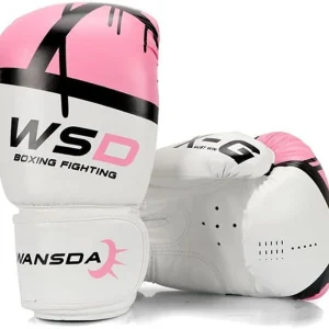Gants de boxe blancs et roses WSD