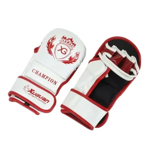 Mitaines de boxe blanches avec inscription rouge Xuguan