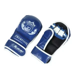 Mitaines de boxe bleues avec inscription blanche Xuguan