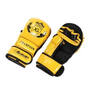 Mitaines de boxe jaunes avec inscription noire Xuguan