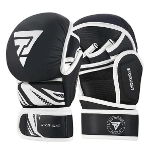 Mitaines de boxe noires avec inscription blanche Starlight