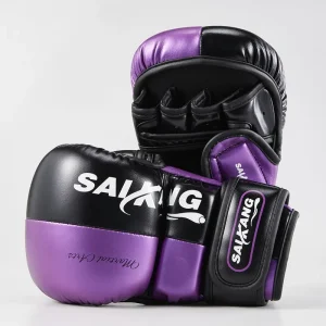 Mitaines de boxe noires et violettes Saikang