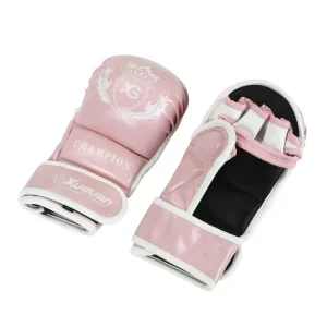 Mitaines de boxe roses avec inscription blanche Xuguan