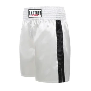 Short boxe anglaise blanc avec bandes latérales noires Anotherboxer