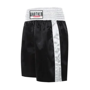 Short boxe anglaise noir avec bandes latérales blanches Anotherboxer