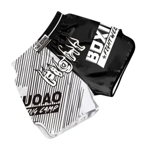 Short boxe thai noir et blanc Thai Boxing
