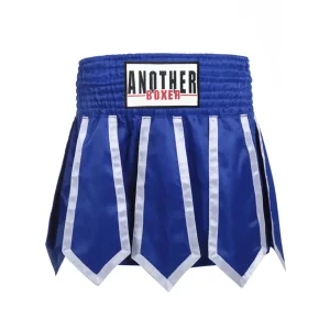 Short femme boxe anglaise bleu foncé avec bandes blanches Anotherboxer