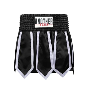 Short femme boxe anglaise noir avec bandes blanches Anotherboxer