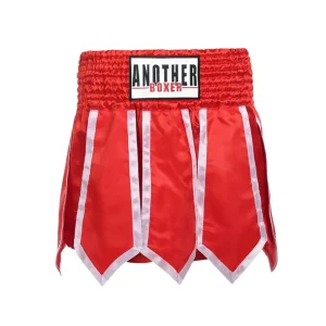 Short femme boxe anglaise rouge avec bandes blanches Anotherboxer