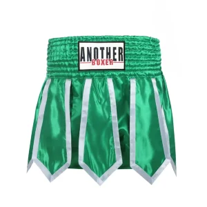 Short femme boxe anglaise vert avec bandes blanches Anotherboxer