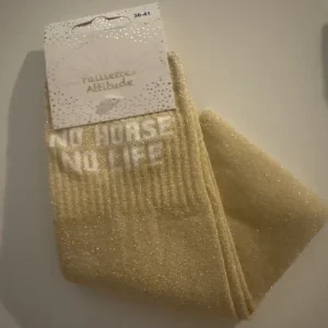 Chaussette Paillettes "NO HORSE NO LIFE" - Paillettes Attitude