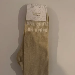 Chaussette Paillettes "UNE CHUTE = UN APÉRO" - Paillettes Attitude