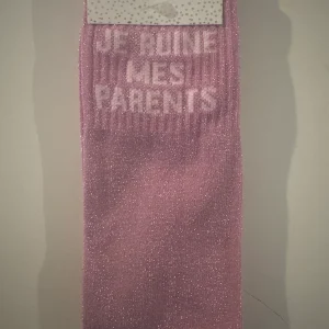 Chaussette Paillettes "JE RUINE MES PARENTS" - Paillettes Attitude