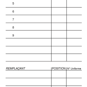 Bloc de line-up officiels FFBS