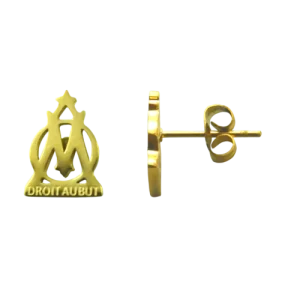 Boucle D'oreille Logo Ajouré En Acier doré À L'or Fin