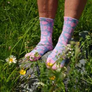 CHAUSSETTES LEO BLEU-ROSE