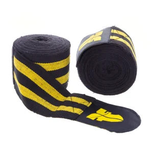 Bandages de boxe Fighter noir/jaune - BANDE F JAUNE