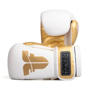 Gants de boxe Fighter Boxing Gloves Training blanc/or - FBG-TRP-002