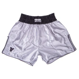 fighter-k1-et-shorts-thailandais-xs-short-de-boxe-thai-bangkok-plain-argent-noir-fp09-66159238381943.jpgv1757170078 Short de boxe thaï Bangkok Plain argent/noir - FP09
