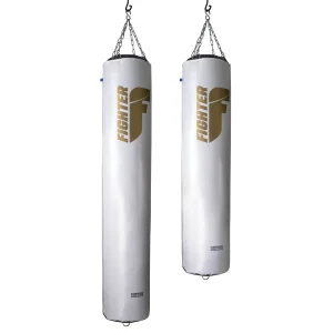 Sac de boxe Fighter Professional 150 cm et 180 cm - blanc/doré