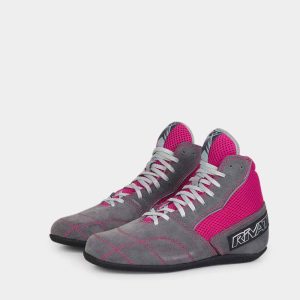 CHAUSSURES DE BOXE FRANÇAISE - BOOM LADY LIGHT ANTHRACITE / FUCHSIA